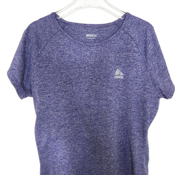 RBX Top Large Heather Purple Stretch Active Shirt Gym - Picture 2 of 7